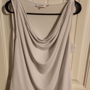 Calvin Klein Women's Cream Draped Tank Top